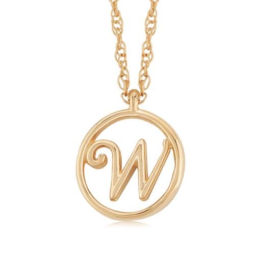 Carla 14kg Initial W Neck Pendants/ Charms
