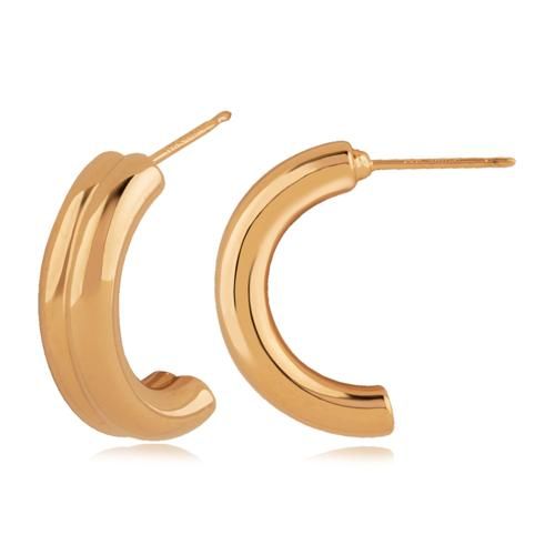 Carla 14kg Med Dbl Tube Half Hoop Earrings