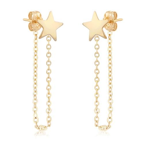 Carla 14kg Med Star W/chain Earrings