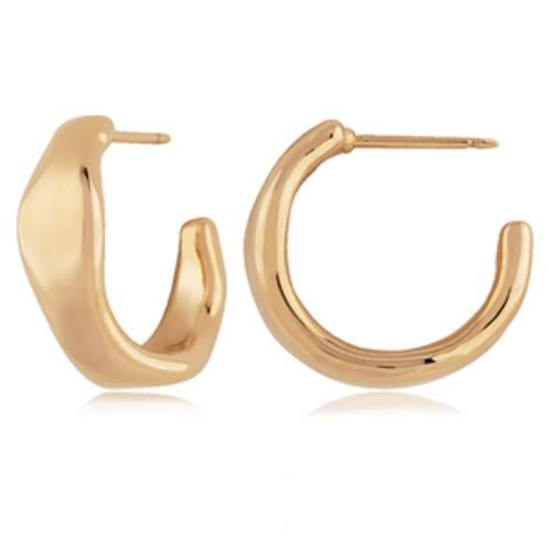 Carla 14kg Med Wave J Hoop Earrings