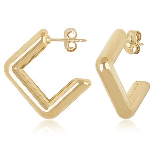 Carla 14kg Rnd Square J Hoop Earrings