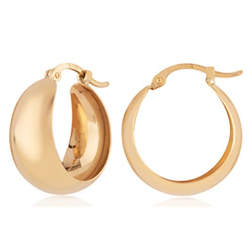 Carla 14kg Sm Plain Band Hoop S/d Earrings