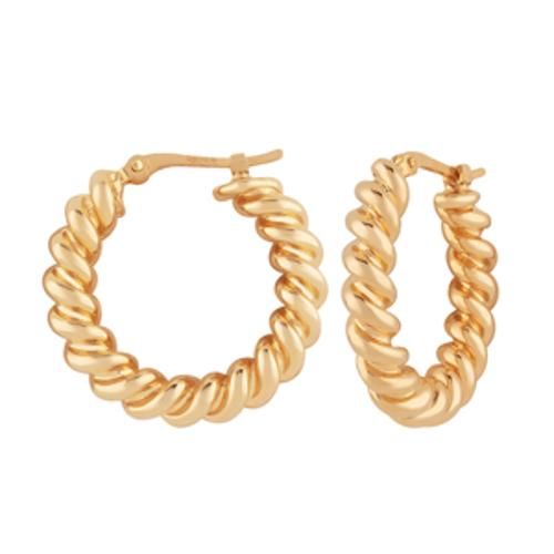 Carla 14kg Sm Spiral Twist Hoop Earrings