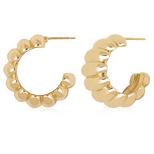 Carla 14kg Sm Wide Shrimp J Hoop Earrings