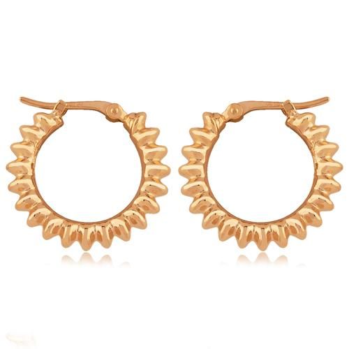 Carla 14kg Small Ribbed Hoop Earrings