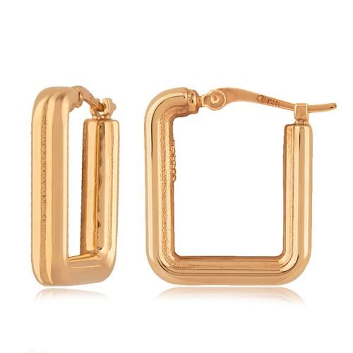 Carla 14kg Square Ribbed Hoop Earrings