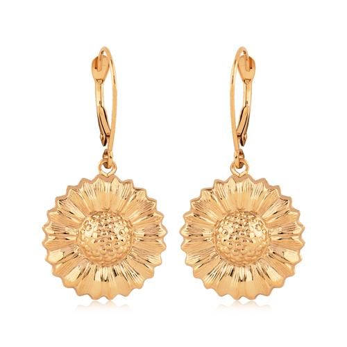 Carla 14kg Sunflower L/b Drop Earrings