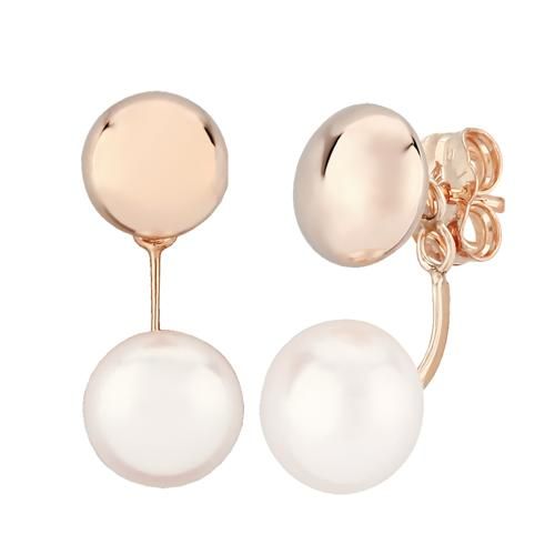 Carla 14krg 7mm Flat Ball W-fwp Drop Earrings