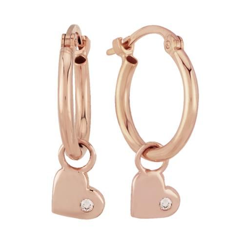 Carla 14krg Heart Dangle W/.02cttw Dia Earrings