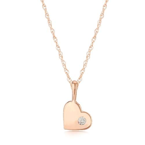 Carla 14krg Heart Pendant W/.03pt Dia Pendants/ Charms