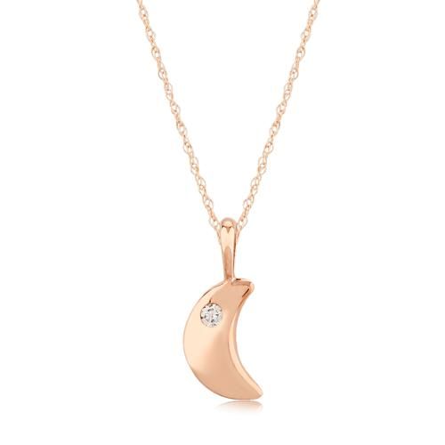 Carla 14krg Moon Pendant W/.03pt Dia Pendants/ Charms