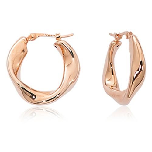 Carla 14krg Small Flat Twist Plain Hoop W/sd Earrings