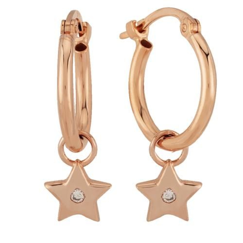 Carla 14krg Star Dangle W/.02cttw Dia Earrings