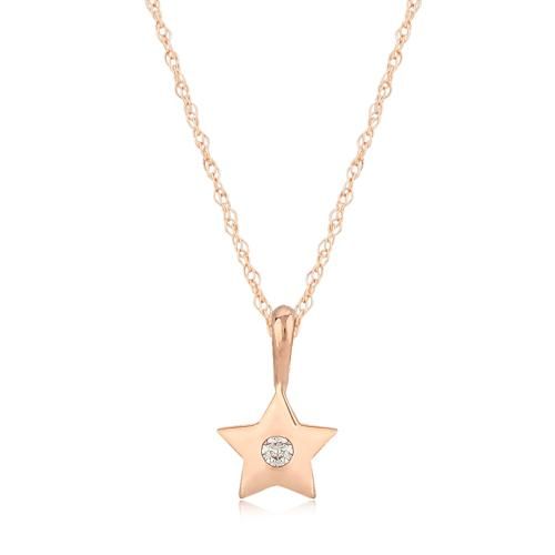 Carla 14krg Star Pendant W/.03pt Dia Pendants/ Charms