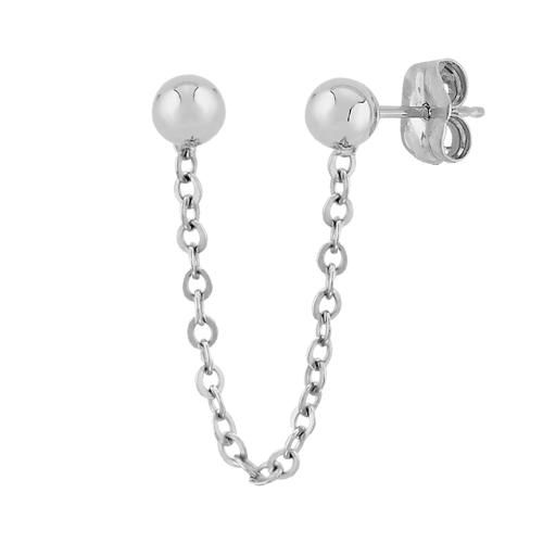 Carla 14kw Dbl 4mm Ball Sweep Earrings