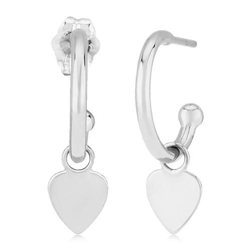 Carla 14kwg 1.5x12m W/flat Heart Drop Earrings