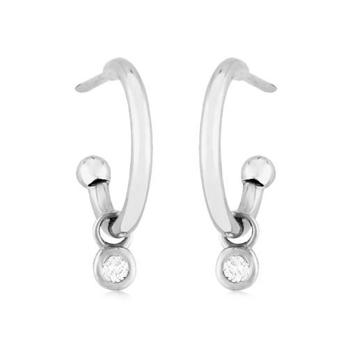 Carla 14kwg 1.5x12mm W/.06cttw Dia Earrings