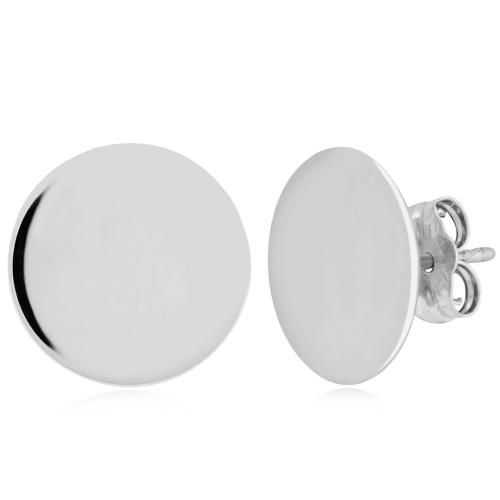 Carla 14kwg 13mm Plain Disk Earrings