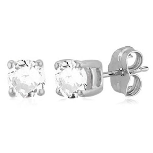 Carla 14kwg 4mm White Topaz Earrings