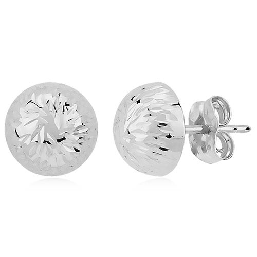 Carla 14kwg 8mm Brite Cut Button Earrings