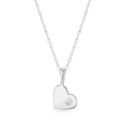 Carla 14kwg Heart Pendant W/.03pt Dia Pendants/ Charms