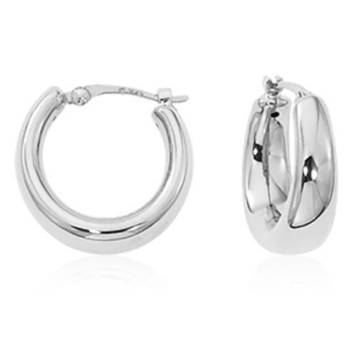 Carla 14kwg Sm Plain Round Hoop W/sd Earrings