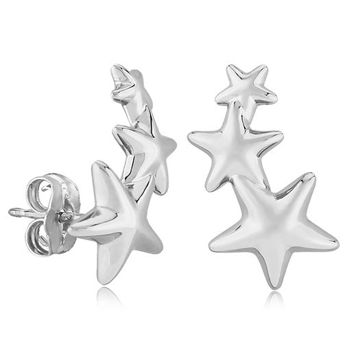 Carla 14kwg Triple Star Climber Earrings