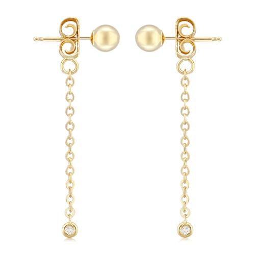 Carla 14ky 5mm Ball W/.06cttw Earrings