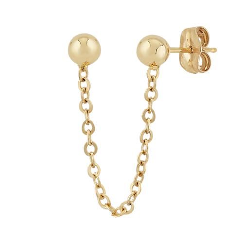 Carla 14ky Dbl 4mm Ball Sweep Earrings