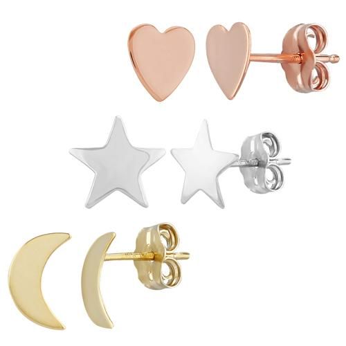 Carla 14kywr Heart-star-moon Set Earrings