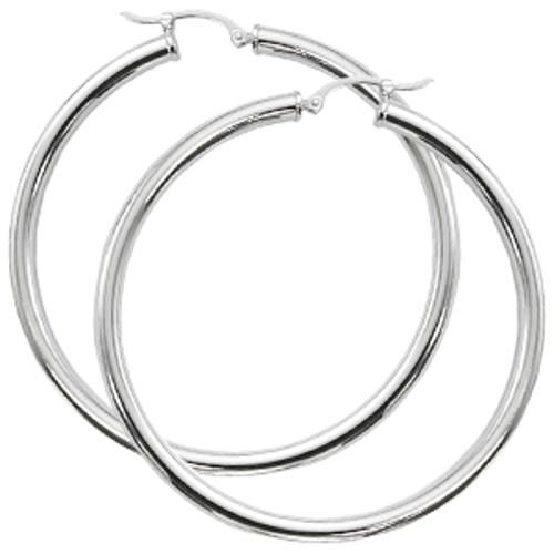 Earrings - Extra Large Tube Hoop Earrings - 63/367 - Sterling Silver