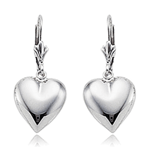 Earrings - Heart Drop Earrings - 61/895 - Sterling Silver