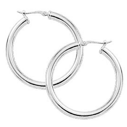 Earrings - Large Tube Hoop Earrings - 63/225 - Sterling Silver