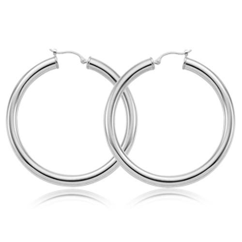 Earrings - Large Tube Hoop Earrings - 63/369 - Sterling Silver