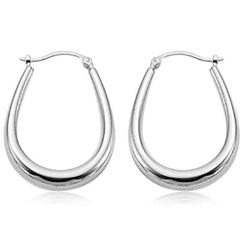 Earrings - Large u Hoop Earrings - 64/216 - Sterling Silver