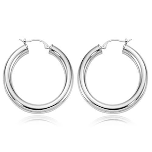 Earrings - Medium Tube Hoop Earrings - 63/302 - Sterling Silver