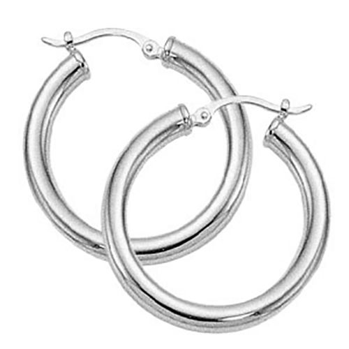 Earrings - Medium Tube Hoop Earrings - 63/317 - Sterling Silver