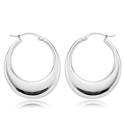 Earrings - Plain Shell Hoop Earrings - 64/223 - Sterling Silver