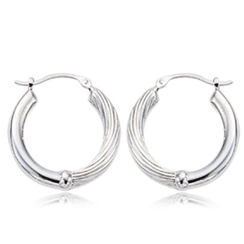 Earrings - Plain Twist Hoop Earrings - 64/325 - Sterling Silver
