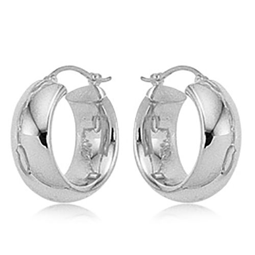 Earrings - Small Wide Tube Hoop Earrings - 63/119 - Sterling Silver