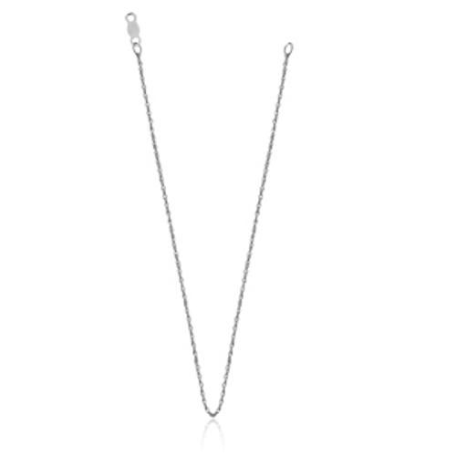 Fine Rope Chain Necklace - 08/102w-18 - 14k White Gold