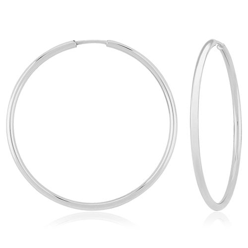 1.5x30mm Endless Wire Earrings - 03/288w - 14k White Gold