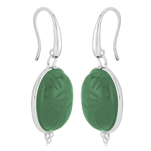 Carla Ss 20x15 Green Scarab W-beads Earrings