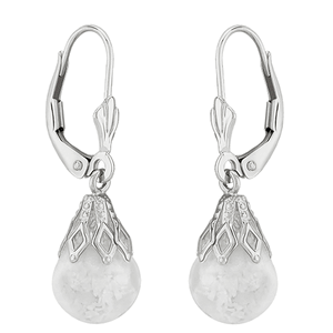 Carla Ss 8mm Floating Opal L/b Earrings