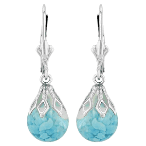 Carla Ss 8mm Floating Turq L/b Earrings