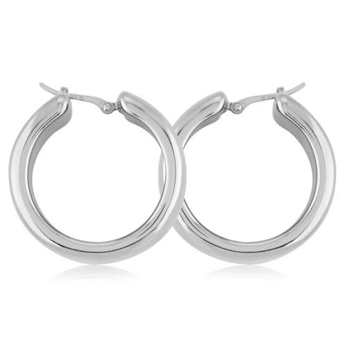 Carla Ss Bold Flat Round Hoop Earrings