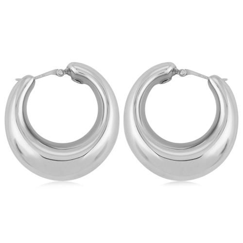 Carla Ss Bold Oval Puffed Hoop Earrings