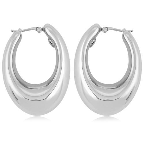 Carla Ss Bold Oval Tapered Hoop Earrings