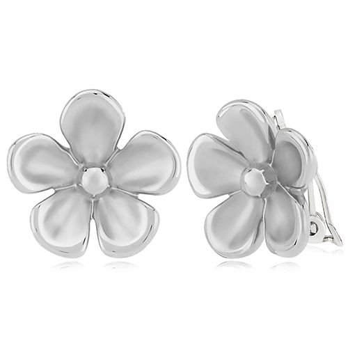 Carla Ss Sm Pansy Flower W/clipback Earrings
