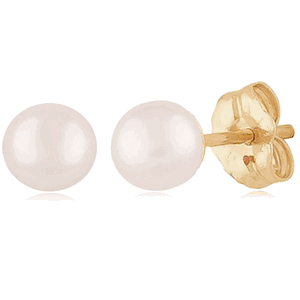 Pearl Stud Earrings - 14K Yellow Gold - 01-309
